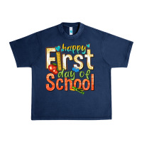 Navy happy first day of school Urban Heavy Tee - texasbilliewilder