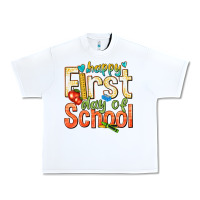 White happy first day of school Urban Heavy Tee - texasbilliewilder