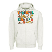 Oatmeal Heather thankful  blessed and kind of a mess Zipper Hoodie - AdoDesignShop