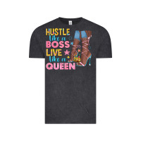 Vintage Black hustle like a boss live like a queen Vintage Tee - texasbilliewilder
