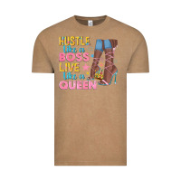 Vintage Coffee hustle like a boss live like a queen Vintage Tee - texasbilliewilder