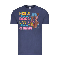 Vintage Denim hustle like a boss live like a queen Vintage Tee - texasbilliewilder