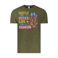 Vintage Olive hustle like a boss live like a queen Vintage Tee - texasbilliewilder