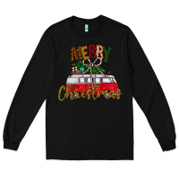 Black merry christmas Long Sleeve Tee - CowhideDigitalArt