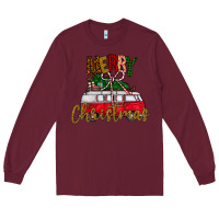 Burgundy merry christmas Long Sleeve Tee - CowhideDigitalArt