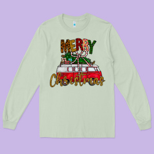 Merry Christmas Long Sleeve Tee Designed By Cowhidedigitalart