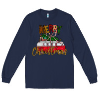 Navy merry christmas Long Sleeve Tee - CowhideDigitalArt