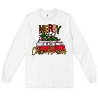 White merry christmas Long Sleeve Tee - CowhideDigitalArt