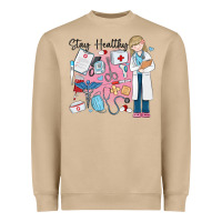 Mushroom stay healthy nurse Heavyweight Sweatshirt - MaliasSmallBusiness