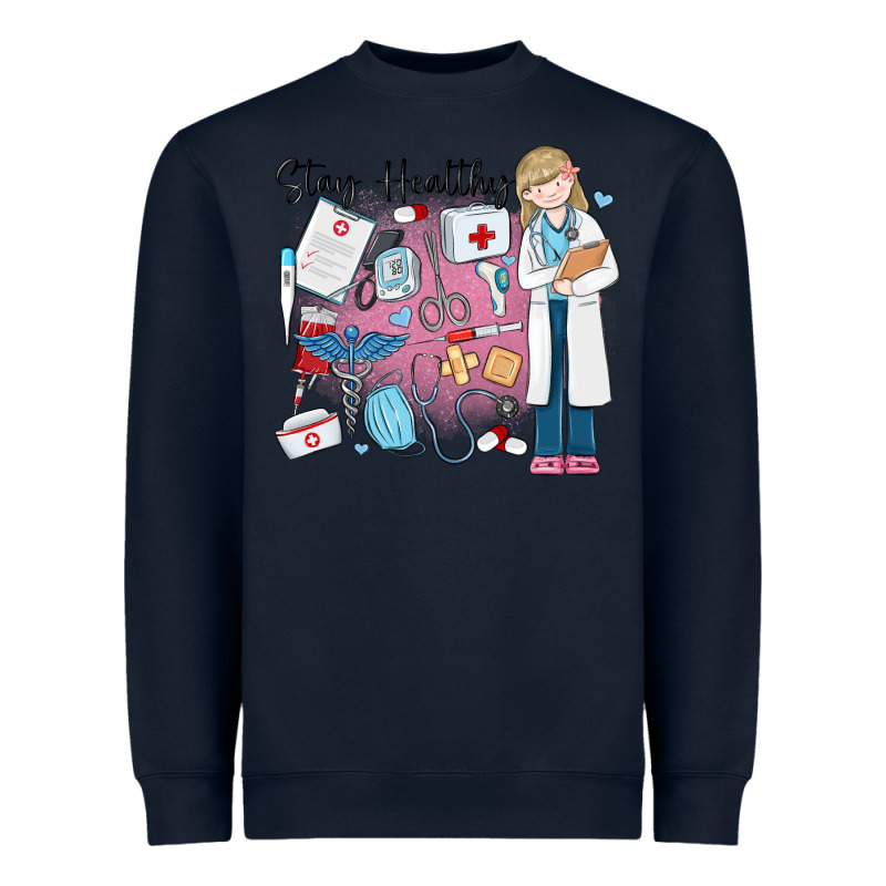 Stay Healthy Nurse Heavyweight Sweatshirt by MaliasSmallBusiness | Teevron
