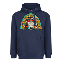 Navy scottish white calf  rainbow Heavyweight Hoodie - BarkalooDesign