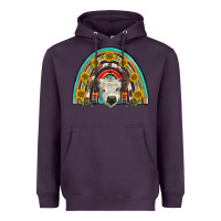 Plum scottish white calf  rainbow Heavyweight Hoodie - BarkalooDesign