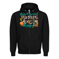 Black stressed depressed pumpkin spice obsessed Zipper Hoodie - AdoDesignShop