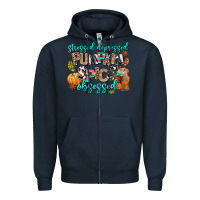Navy stressed depressed pumpkin spice obsessed Zipper Hoodie - AdoDesignShop