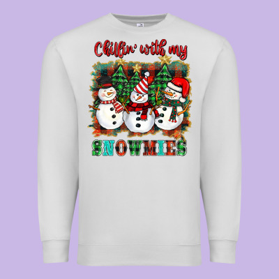 Chillin With My Snowies Premium Sweatshirt Designed By Barkaloodesign