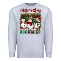 Heather Grey chillin with my snowies Premium Sweatshirt - BarkalooDesign
