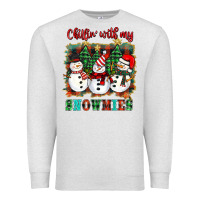 Oatmeal Heather chillin with my snowies Premium Sweatshirt - BarkalooDesign
