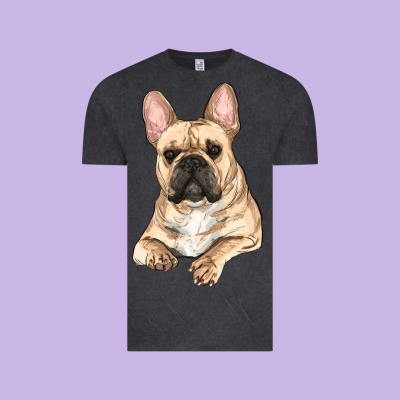 Vintage Tee French bulldog sitting