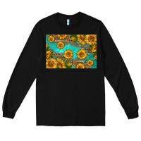 Black western sunflowers skinny metal can holder Long Sleeve Tee - HRA Design Shop