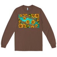 Chestnut western sunflowers skinny metal can holder Long Sleeve Tee - HRA Design Shop
