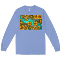 Colony Blue western sunflowers skinny metal can holder Long Sleeve Tee - HRA Design Shop