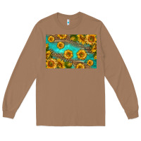 Toasted Coconut western sunflowers skinny metal can holder Long Sleeve Tee - HRA Design Shop