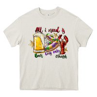 Cream all i need is beer king cake crawfish Heavy Core Tee - SublimationCraftShop