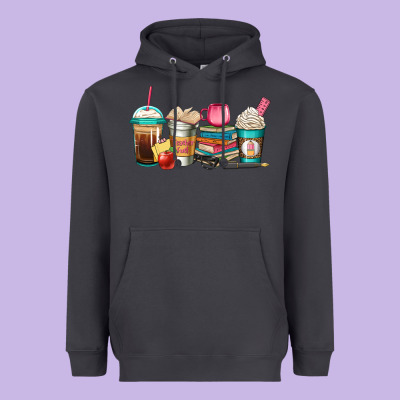 Teacher Fuel Coffee Cups Heavyweight Hoodie Designed By Jasminsmagicworld