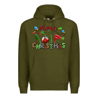 Army Green merry christmas hair dresser Premium Hoodie - MaliasSmallBusiness