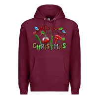 Burgundy merry christmas hair dresser Premium Hoodie - MaliasSmallBusiness