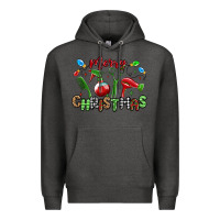 Charcoal Heather merry christmas hair dresser Premium Hoodie - MaliasSmallBusiness
