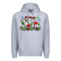 Heather Grey merry christmas hair dresser Premium Hoodie - MaliasSmallBusiness