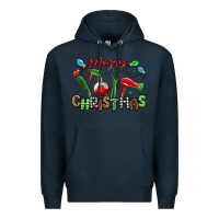 Navy merry christmas hair dresser Premium Hoodie - MaliasSmallBusiness