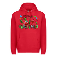 Red merry christmas hair dresser Premium Hoodie - MaliasSmallBusiness