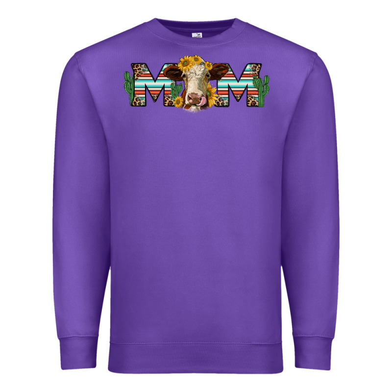 Sunflower Hereford Cattle And Cactus  Mom Premium Sweatshirt by Jasminsmagicworld | Teevron