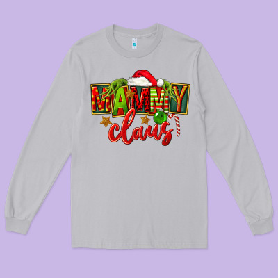 Christmas Mammy Claus Long Sleeve Tee Designed By Fadigitalartstudio