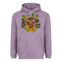 Lavender scottish calf sunflowers rainbow Heavyweight Hoodie - BarkalooDesign
