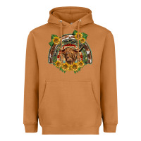 Meerkat scottish calf sunflowers rainbow Heavyweight Hoodie - BarkalooDesign