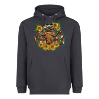 Smoke scottish calf sunflowers rainbow Heavyweight Hoodie - BarkalooDesign