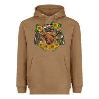 Toasted Coconut scottish calf sunflowers rainbow Heavyweight Hoodie - BarkalooDesign
