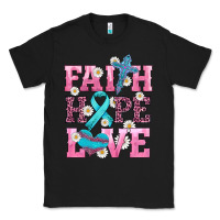 Black faith hope love  cross and ribbon Classic Tee - HRA Design Shop