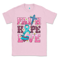 Bubblegum Pink faith hope love  cross and ribbon Classic Tee - HRA Design Shop