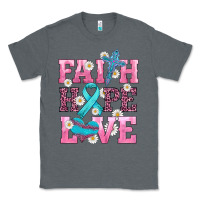 Charcoal Heather faith hope love  cross and ribbon Classic Tee - HRA Design Shop
