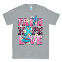 Heather Grey faith hope love  cross and ribbon Classic Tee - HRA Design Shop