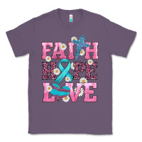 Lavender faith hope love  cross and ribbon Classic Tee - HRA Design Shop