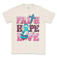 Natural faith hope love  cross and ribbon Classic Tee - HRA Design Shop