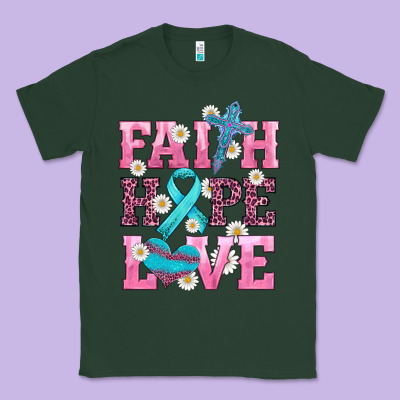 Faith Hope Love  Cross And Ribbon Classic Tee Designed By Hra Design Shop