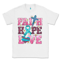 White faith hope love  cross and ribbon Classic Tee - HRA Design Shop