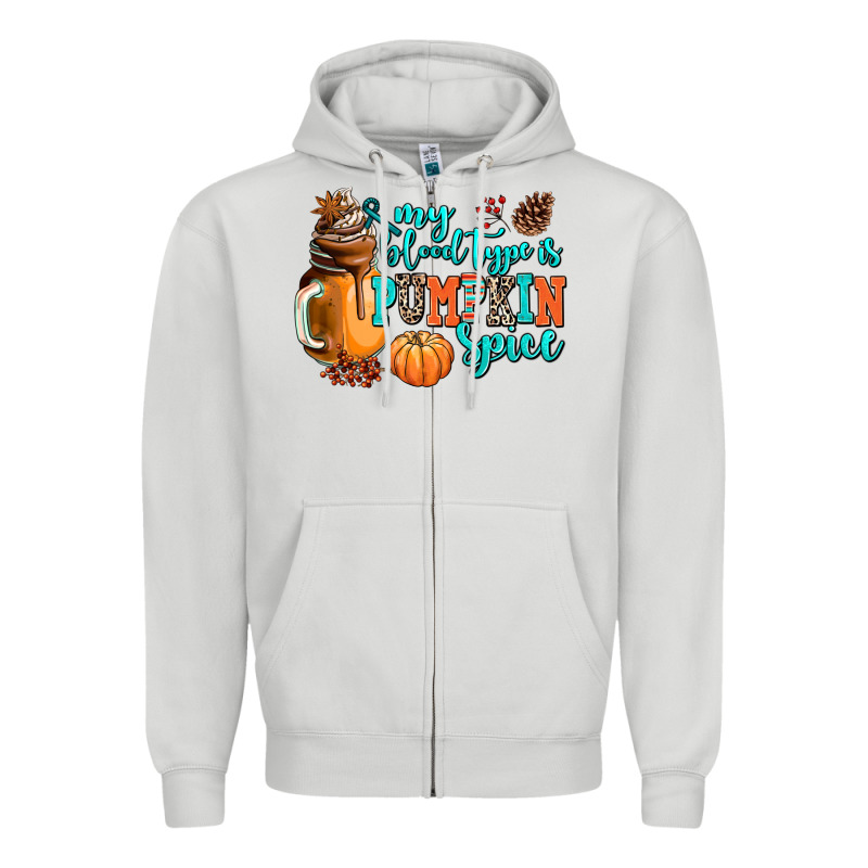 My Blood Type Is Pumpkin Spice Zipper Hoodie by AdoDesignShop | Teevron