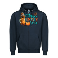 Navy my blood type is pumpkin spice Zipper Hoodie - AdoDesignShop